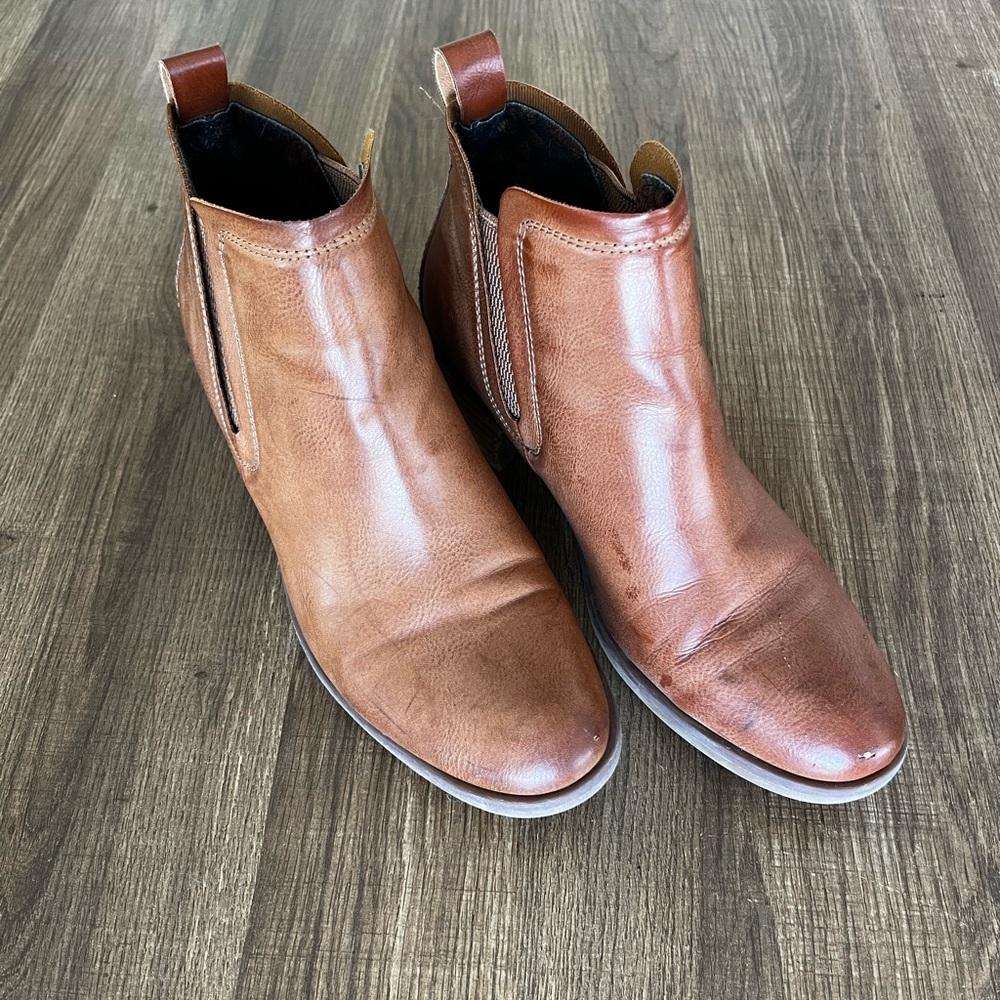 Kork-Ease Tan Leather Tasha Ankle Booties